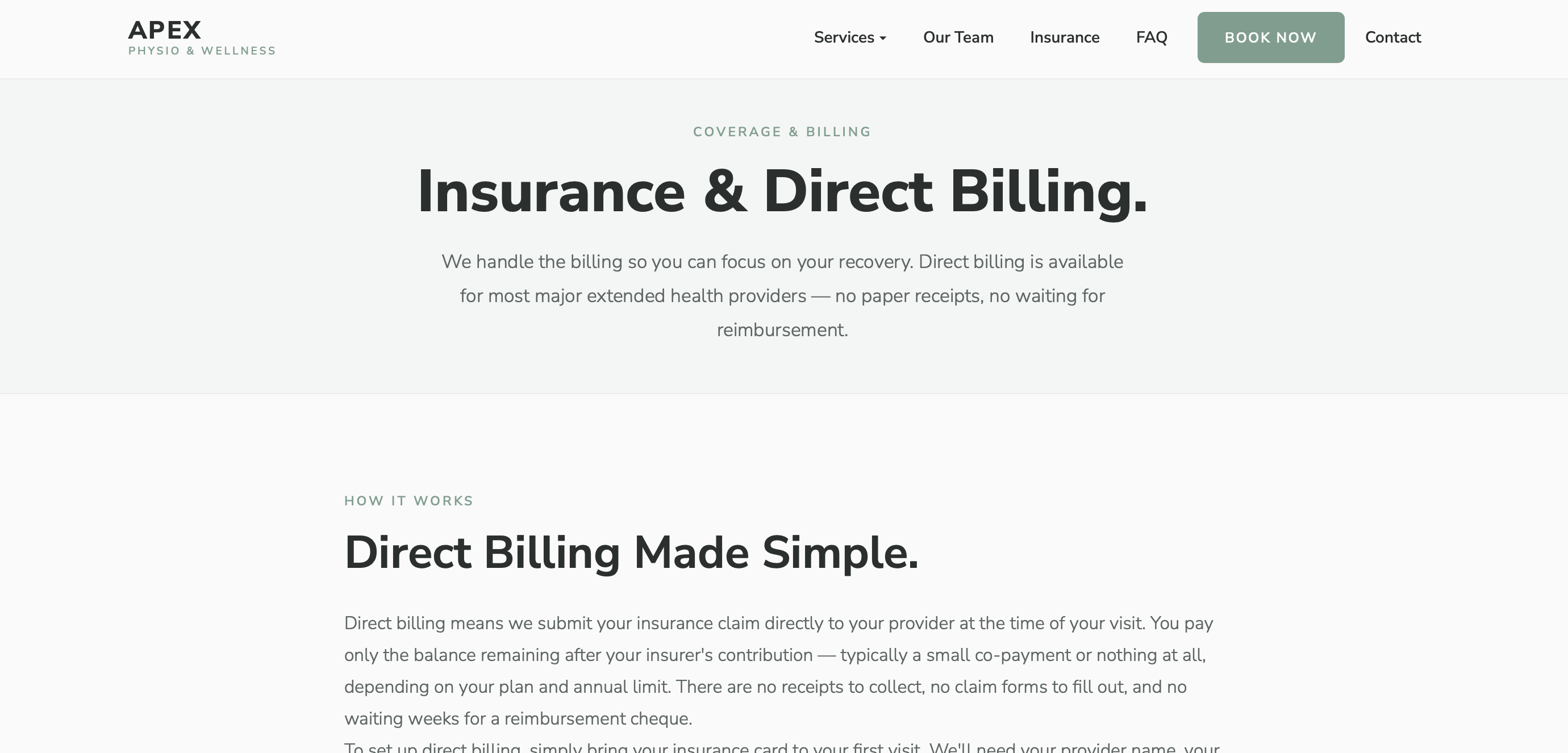 Apex Physio & Wellness — Home page