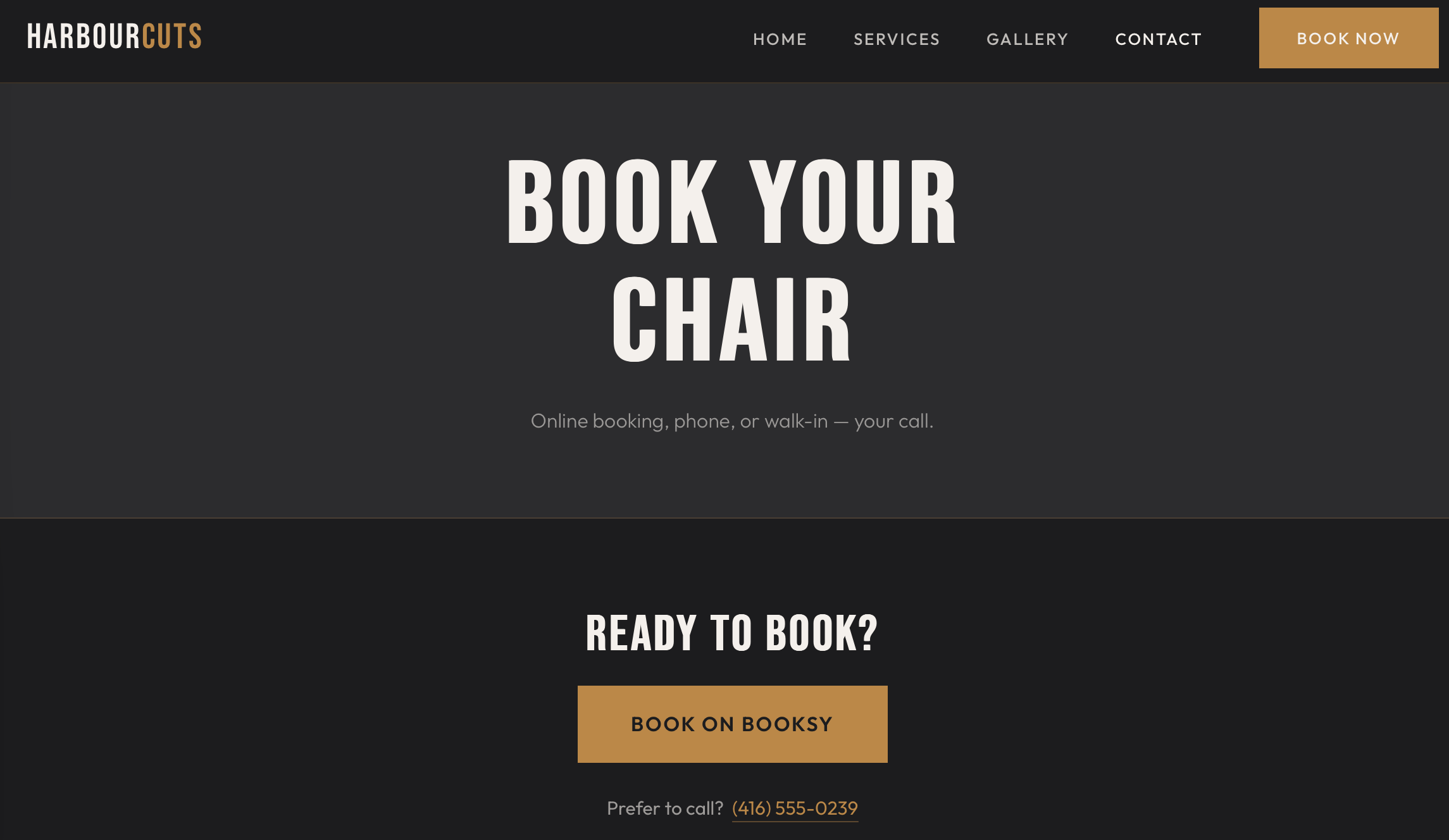 Harbour Cuts — Contact page